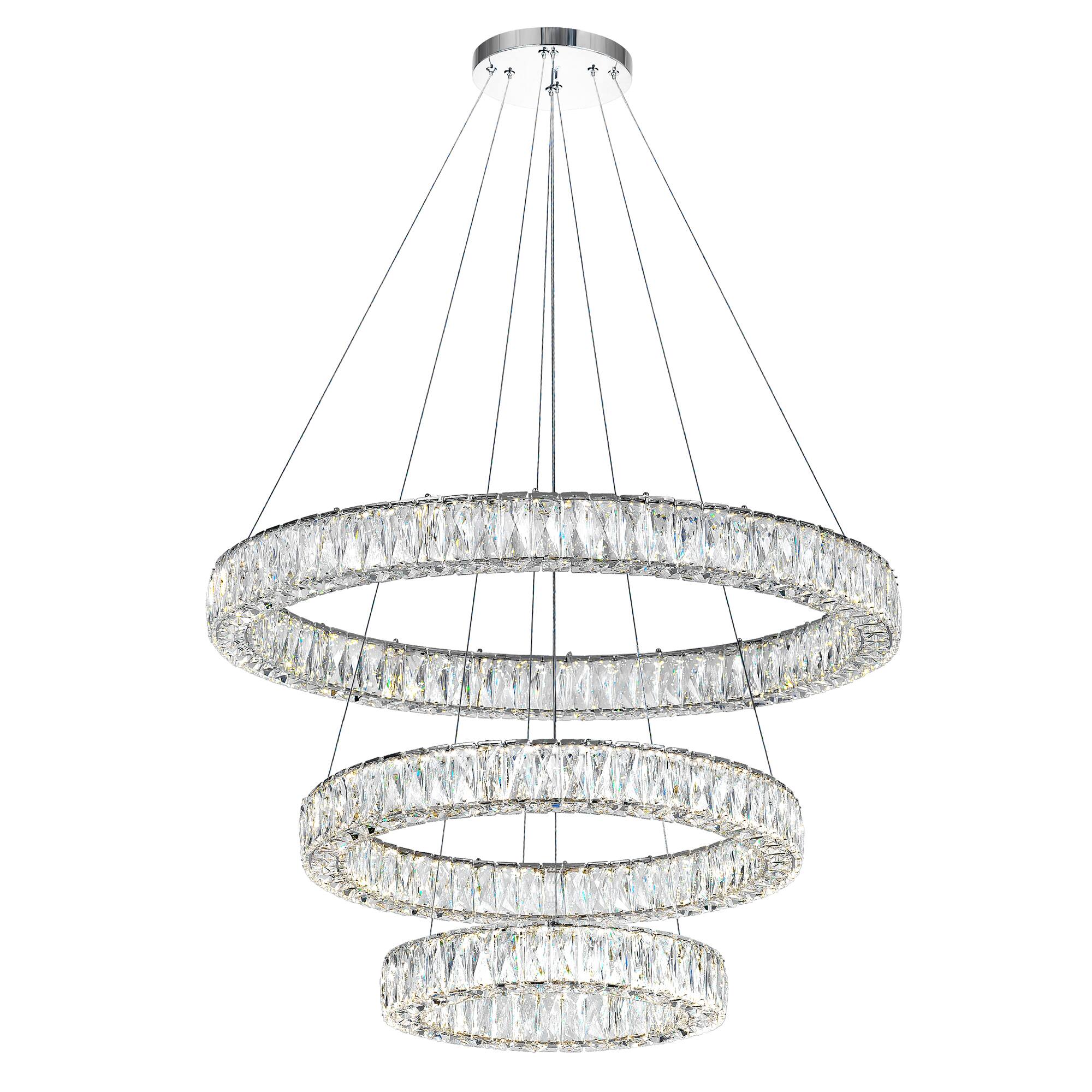 Front. CWI Lighting - Madeline LED Chandelier With Chrome Finish - Chrome.