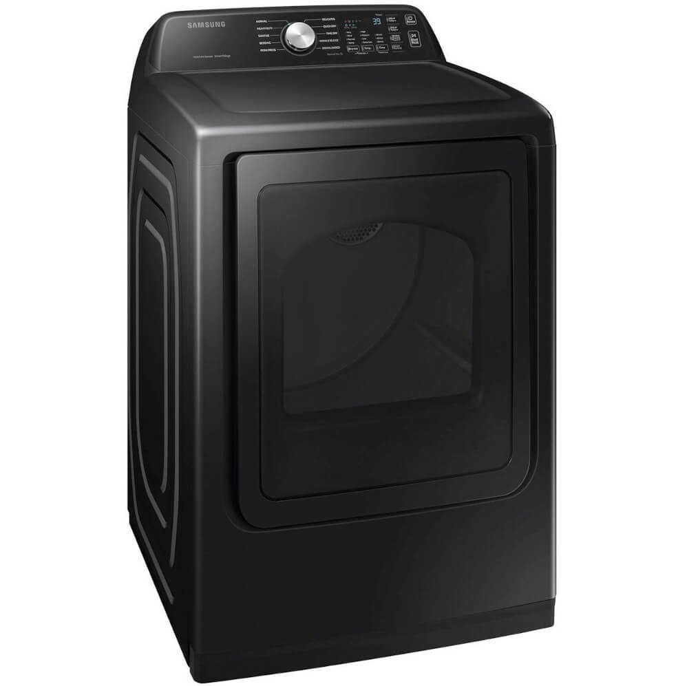 Back. Samsung - Samsung Smart 4.7 Cu Ft Top Load Washer & 7.4 Cu Ft Electric Dryer, Sensor Stops Overdrying, Low Vibration Quiet Wash, W - Black.