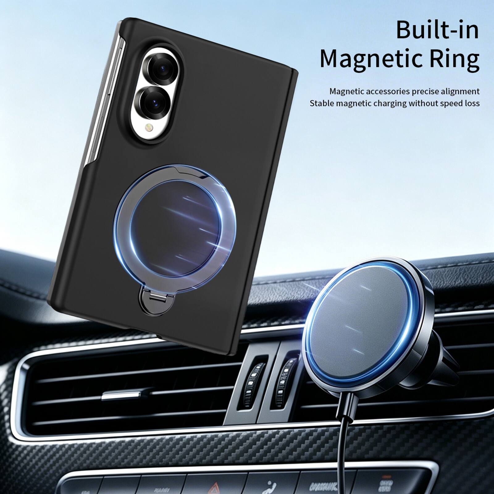 Built-in Magnetic Ring  
Magnetic accessories precise alignment  
Stable magnetic charging without speed loss