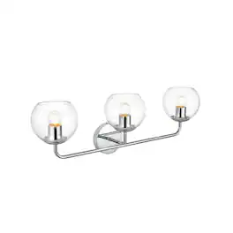 Living District - Genesis 3 light Bath Sconce - Chrome And Clear