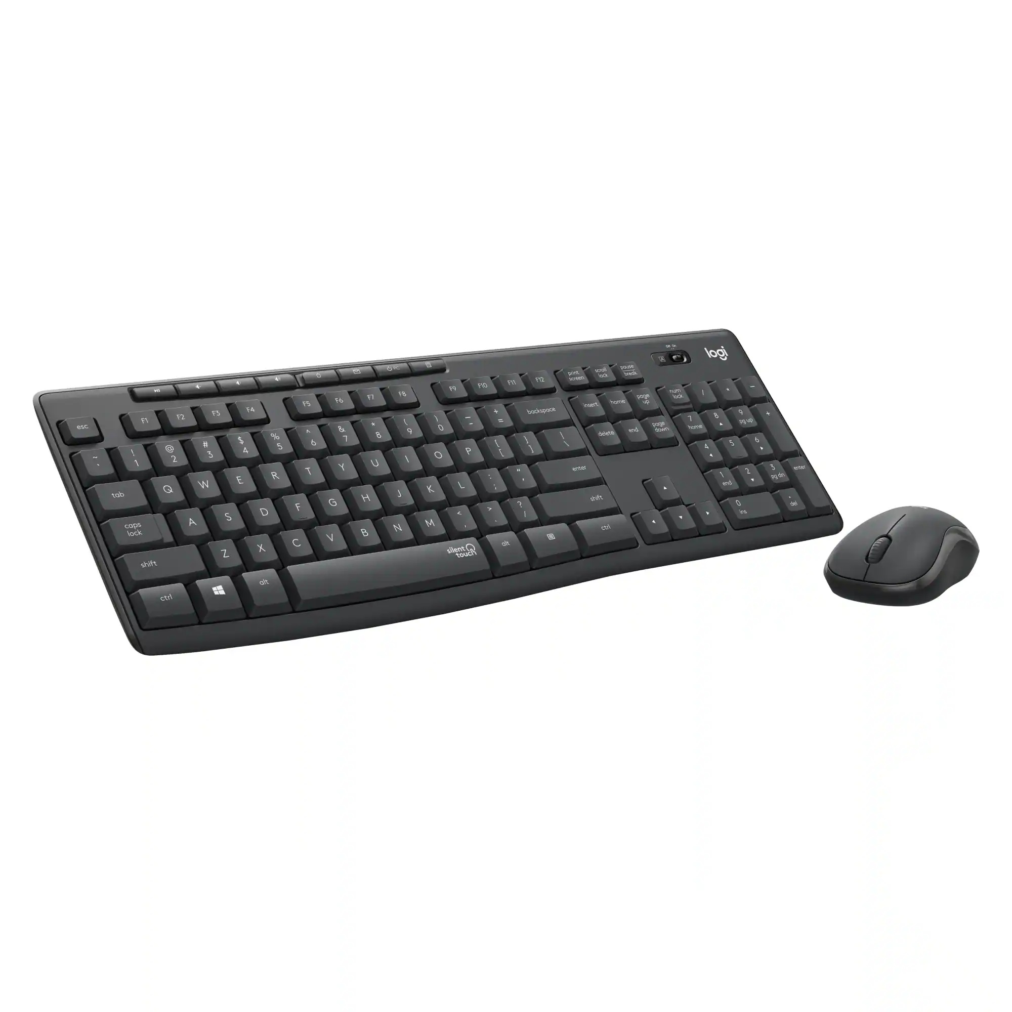 Logitech - MK295 Full-size Wireless Membrane Keyboard and Mouse Combo for Windows and Chrome OS with SilentTouch Technology - Graphite