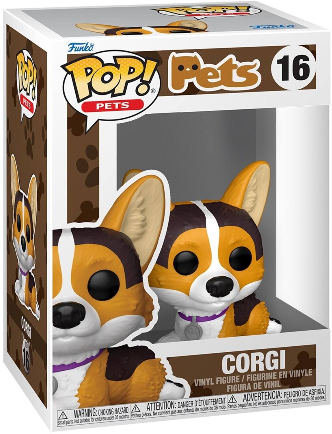 TOP Tonli Funko POP! Pets 16 PETS TACA 16 I CORGI EN VINYLE FIGURE / FIGURINE EN VINYLE FIGURA DE VINIL ADVERTENCIA: PELIGRO DE ASFIXIA. DANGER D'ÉTOUFFEMENT. ATTENTION: DANGER DE CHOKING HAZARD. WARNING: CHOKING HAZARD. Small parts. Not suitable for children under 36 months.