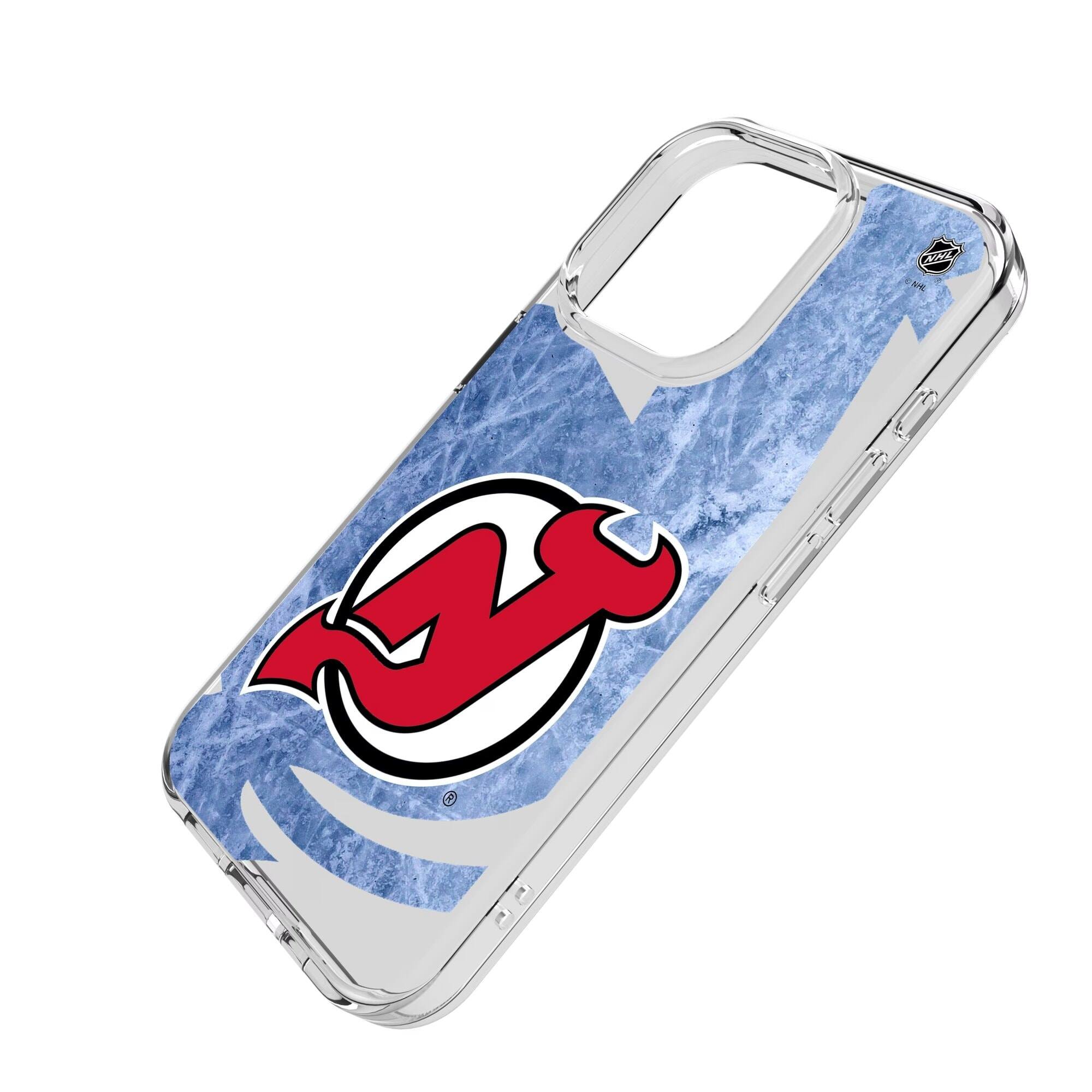Alt View 1. Keyscaper - New Jersey Devils iPhone Clear Ice Case - 16e - Multicolor.