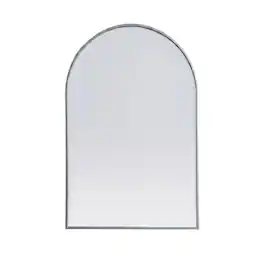 Elegant Decor - Metal Frame Arch Mirror 27x40 Inch - Silver