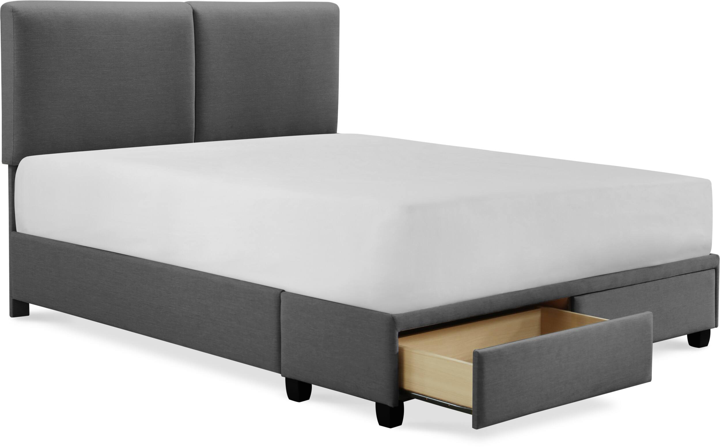 Alt View 15. Finch - Maxwell Storage Bed with Adjustable Height Headboard Queen - Dark Gray.