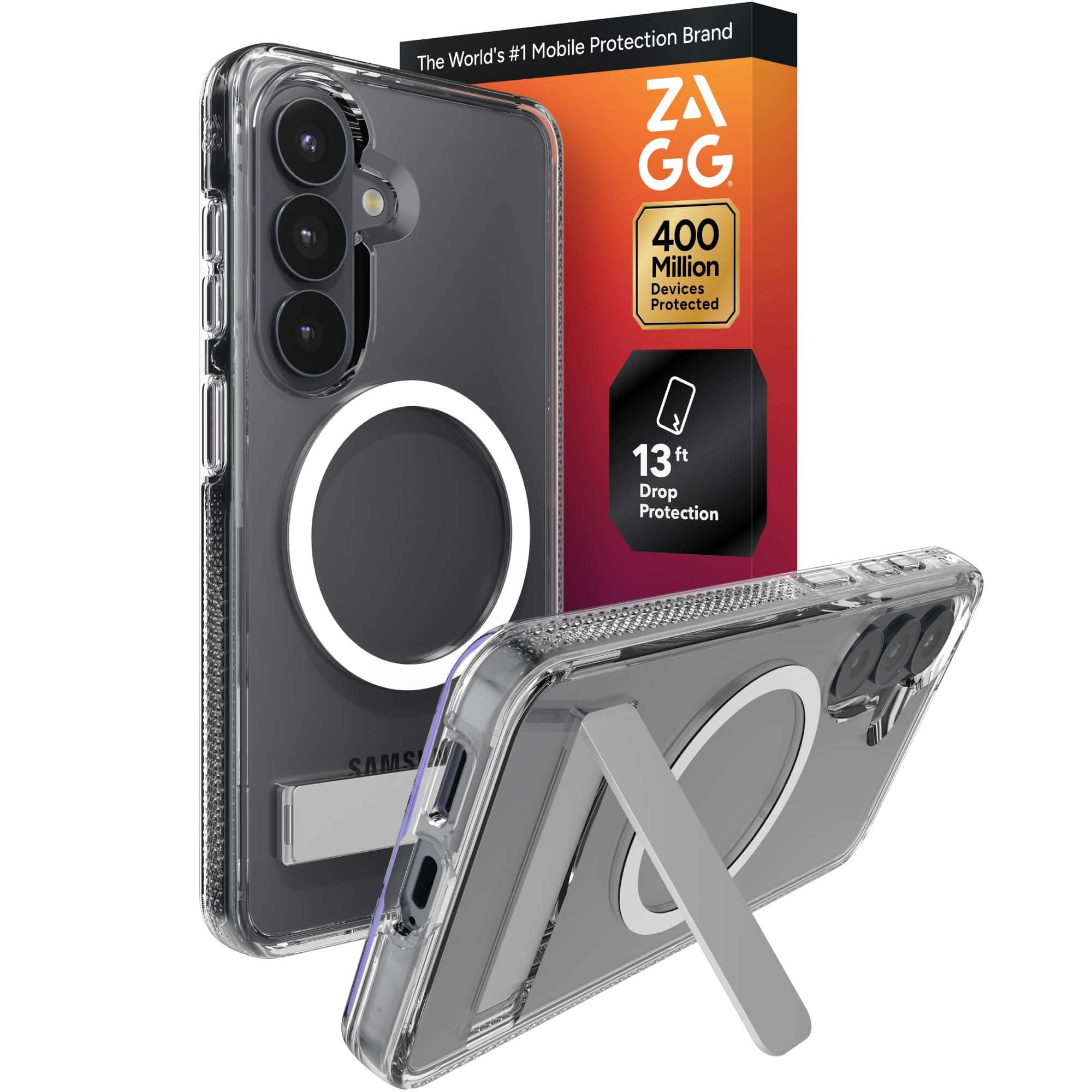 ZAGG - Crystal Palace Snap Magnetic Case with Kickstand for Samsung Galaxy S26 - Clear