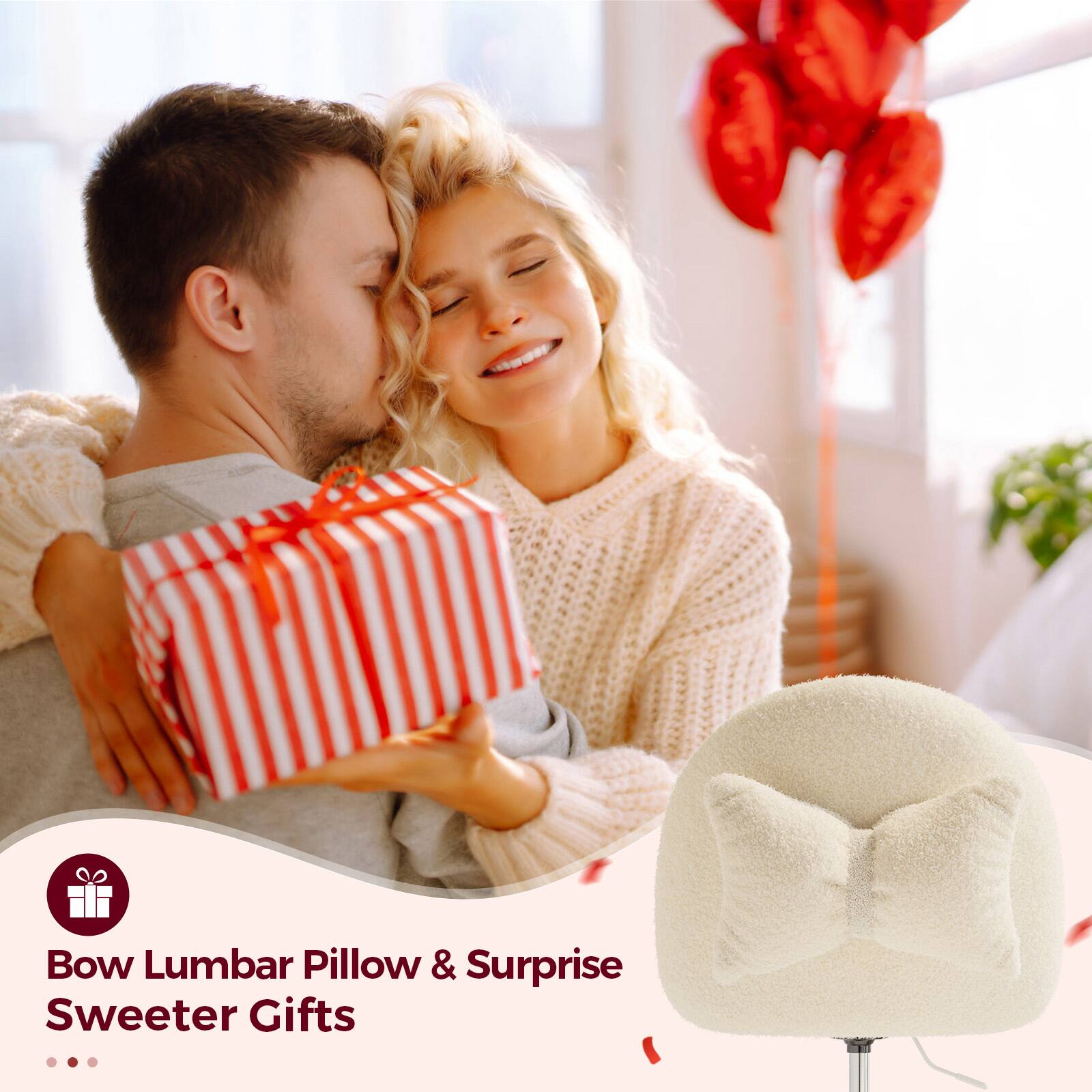 Bow Lumbar Pillow & Surprise Sweeter Gifts