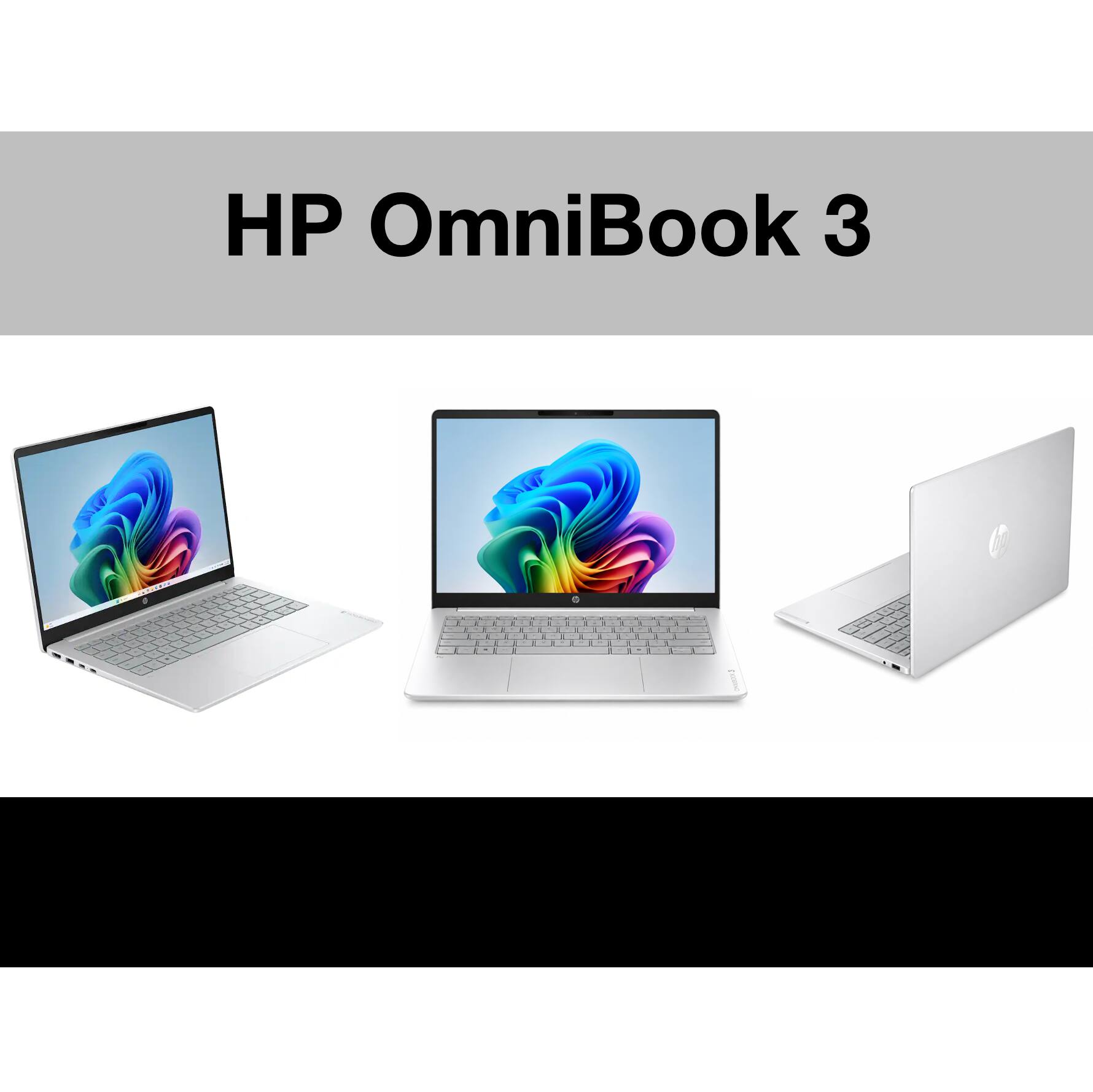 Alt View 1. HP - OmniBook 3 Laptop 14.0 WUXGA Display (Snapdragon X X1-26-100, 16GB, Win 11 Pro) w/Dockztorm Wireless Mouse - Glacier Silver.