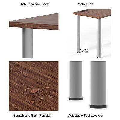 Rich Espresso Finish Metal Legs  
Scratch and Stain Resistant  
Adjustable Feet Levelers