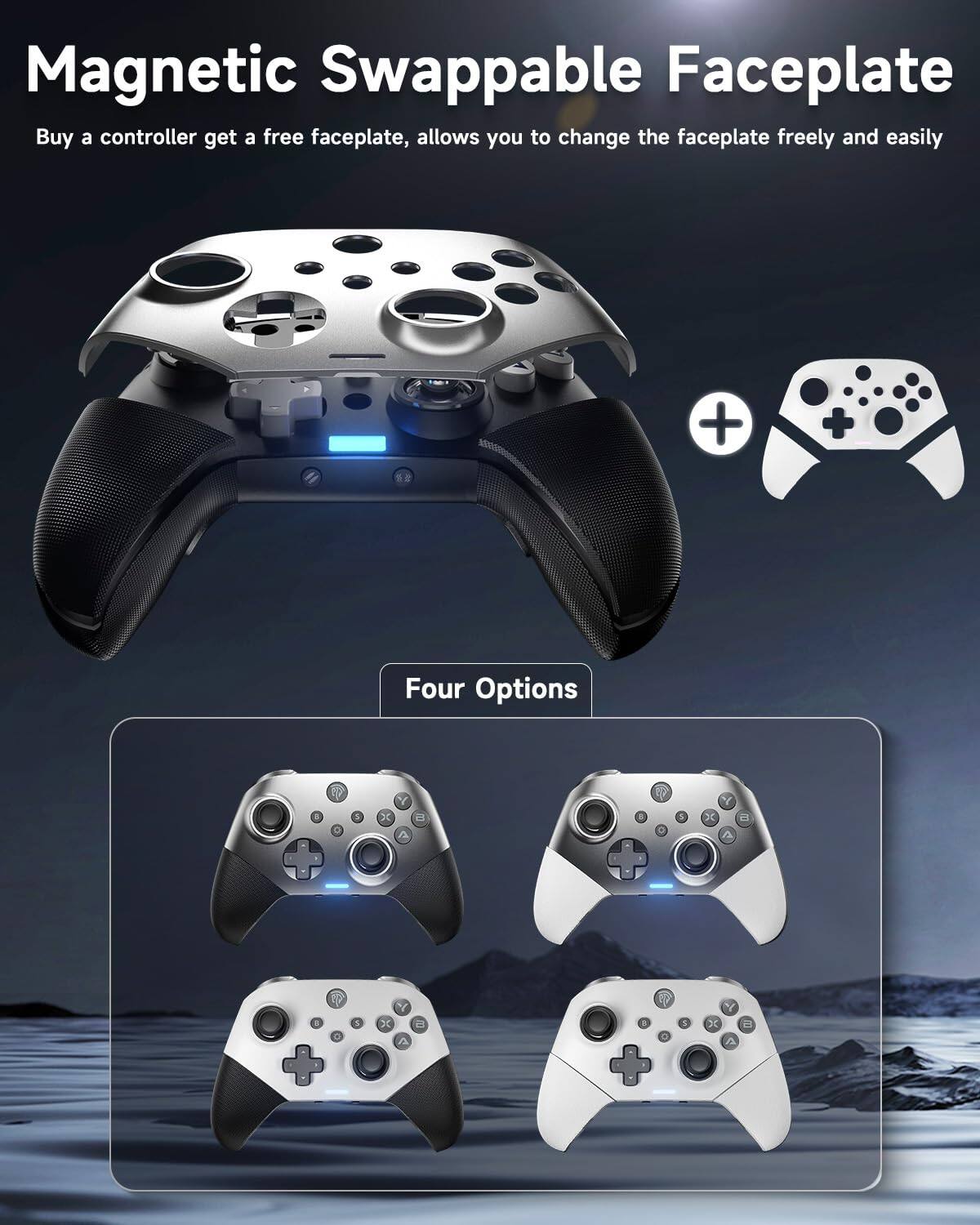 Magnetic Swappable Faceplate

Buy a controller get a free faceplate, allows you to change the faceplate freely and easily

Four Options