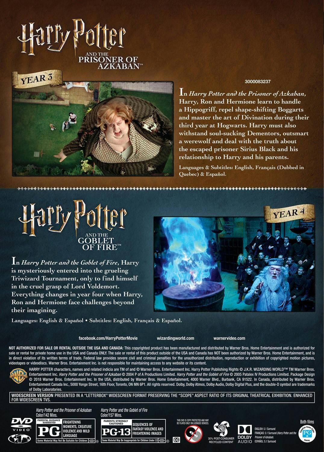 Back. Harry Potter and the Prisoner of Azkaban/Harry Potter and The... (DVD Double Feature) [DVD].