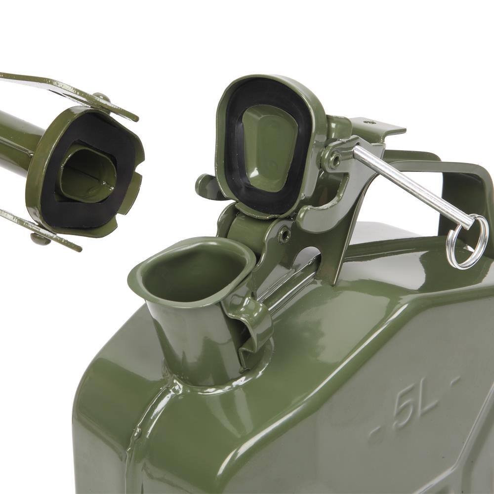 Alt View 6. Winado - 1.3 Gallons Jerry Can Fuel Can 1.3Gal 5L Gas Gasoline Fuel Backup Steel Tank Spill Proof Portable Diesel Storage Can - Army Green.