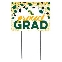 Jardine - William & Mary Tribe 18" x 24" Proud Grad Yard Sign - White