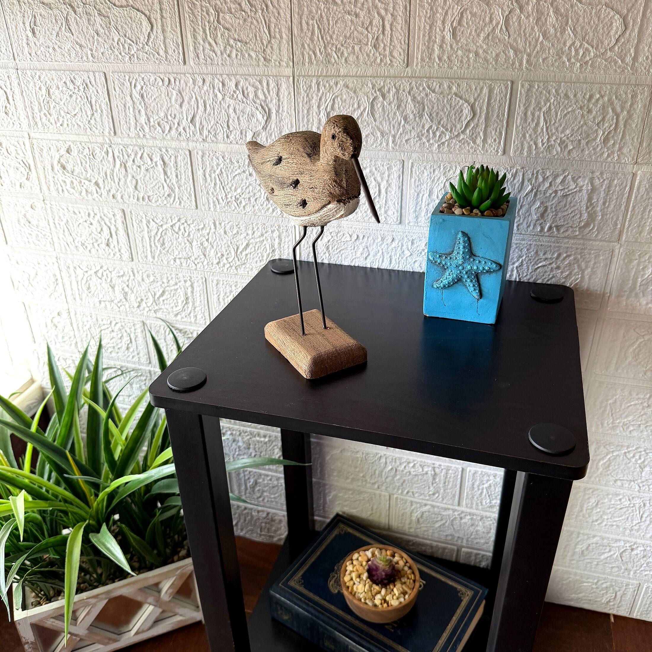 Alt View 4. Things2Die4 - Decorative Sea Bird Figurine Weathered Wood Metal Coastal Statue 9 In - Beige.