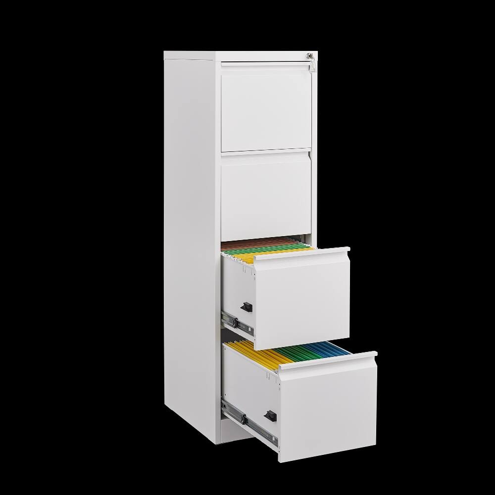 Alt View 4. Loheer - Loheer 4 Drawer Vertical File Cabinet with Lock Narrow Steel Storage Cabinet for A4 Legal Letter Files.