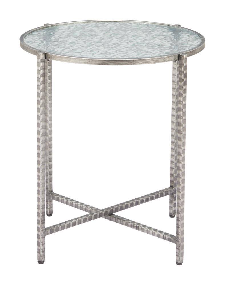 Back. Hivvago - Vetro Side Table Silver - Silver.