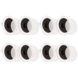 Theater Solutions by Goldwood - TS65C in Ceiling 6.5" Speakers Surround Sound Home Theater 4 Pair Pack - Paintable White