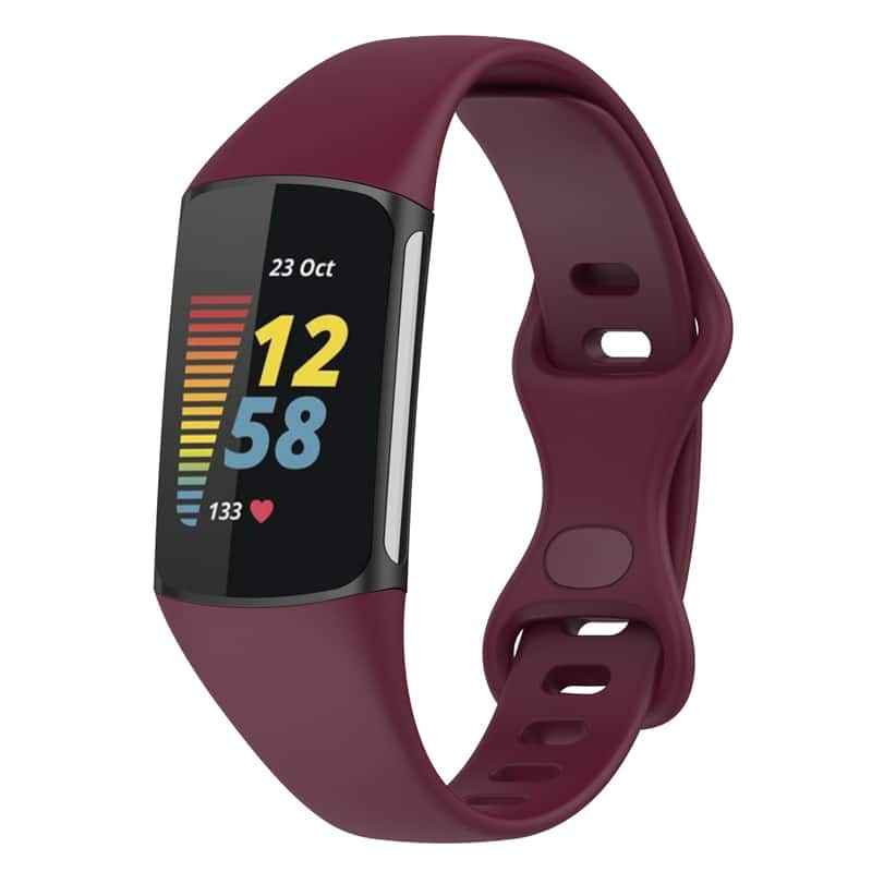 StrapsCo - Slim Active Band Silicone Rubber Watch Strap For Fitbit Charge 6 - Sangria Red price history on PriceWatchPro