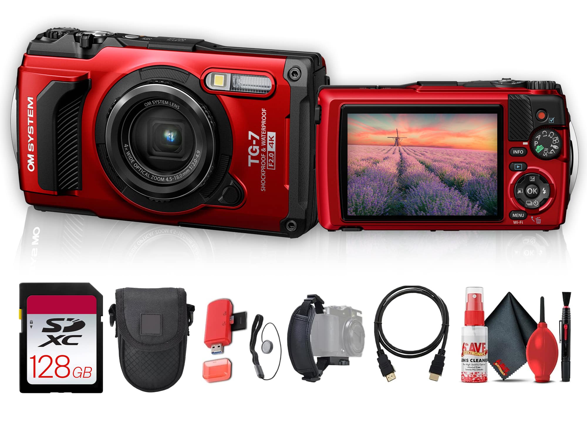 OM SYSTEM TG-7 レッド★美品★ Bundle OM System Tough TG 7 Digital Camera (Red