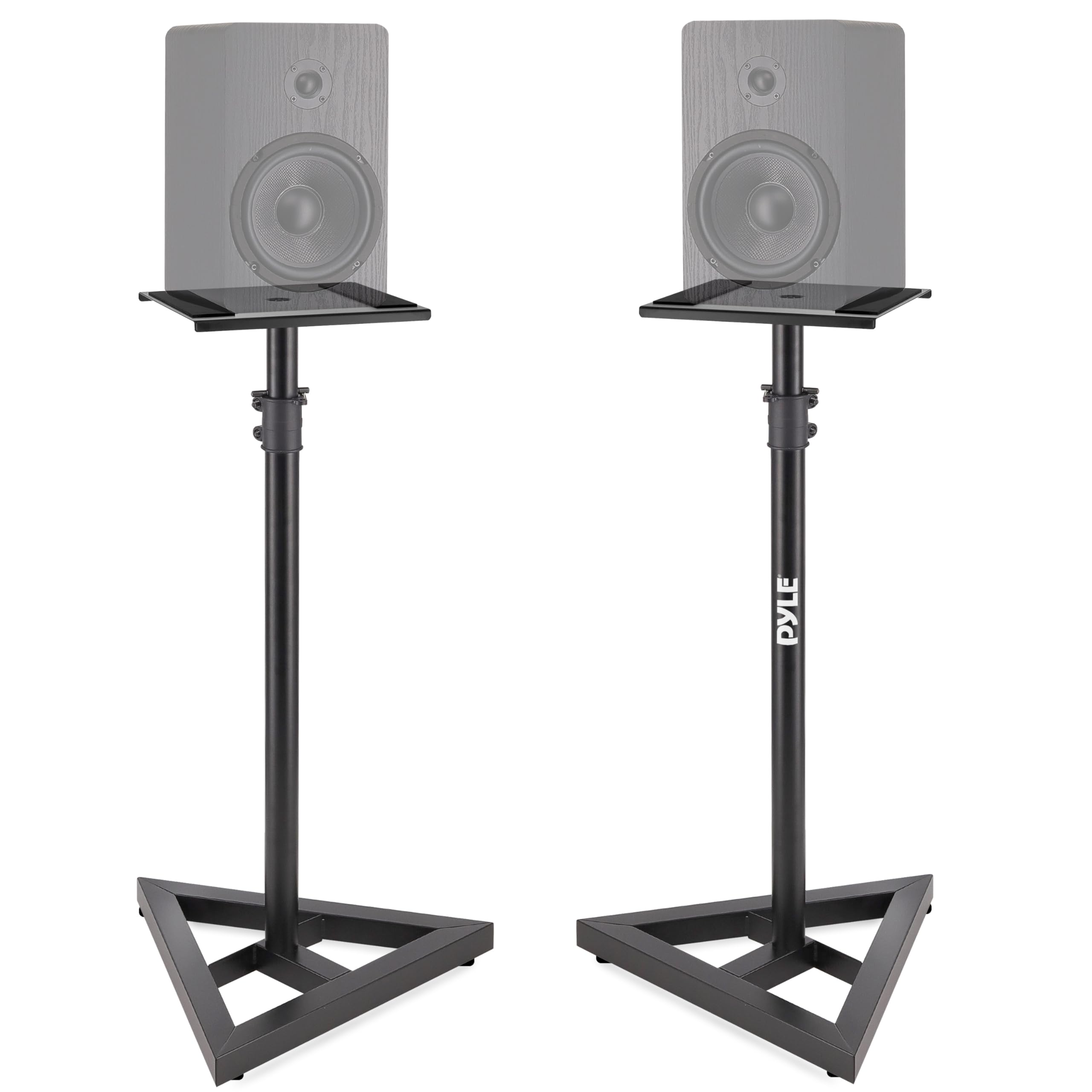 Angle. Pyle - Pyle PSTND35 Heavy Duty Telescoping Speaker Stands with Height Adjustment - Set of 2.