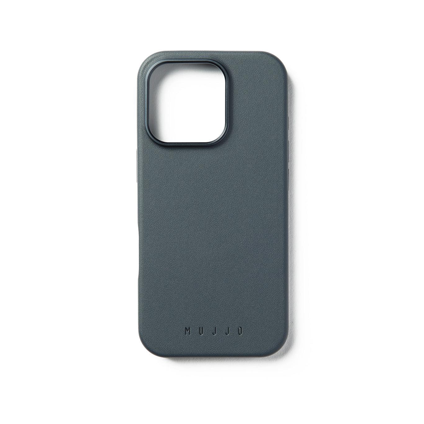 Front. Mujjo - MaizCase for iPhone 16 Pro - Steel Blue.