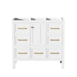 Boyel Living - 36 Inch Bathroom Vanity Cabinet With Five Drawers No Sink - White