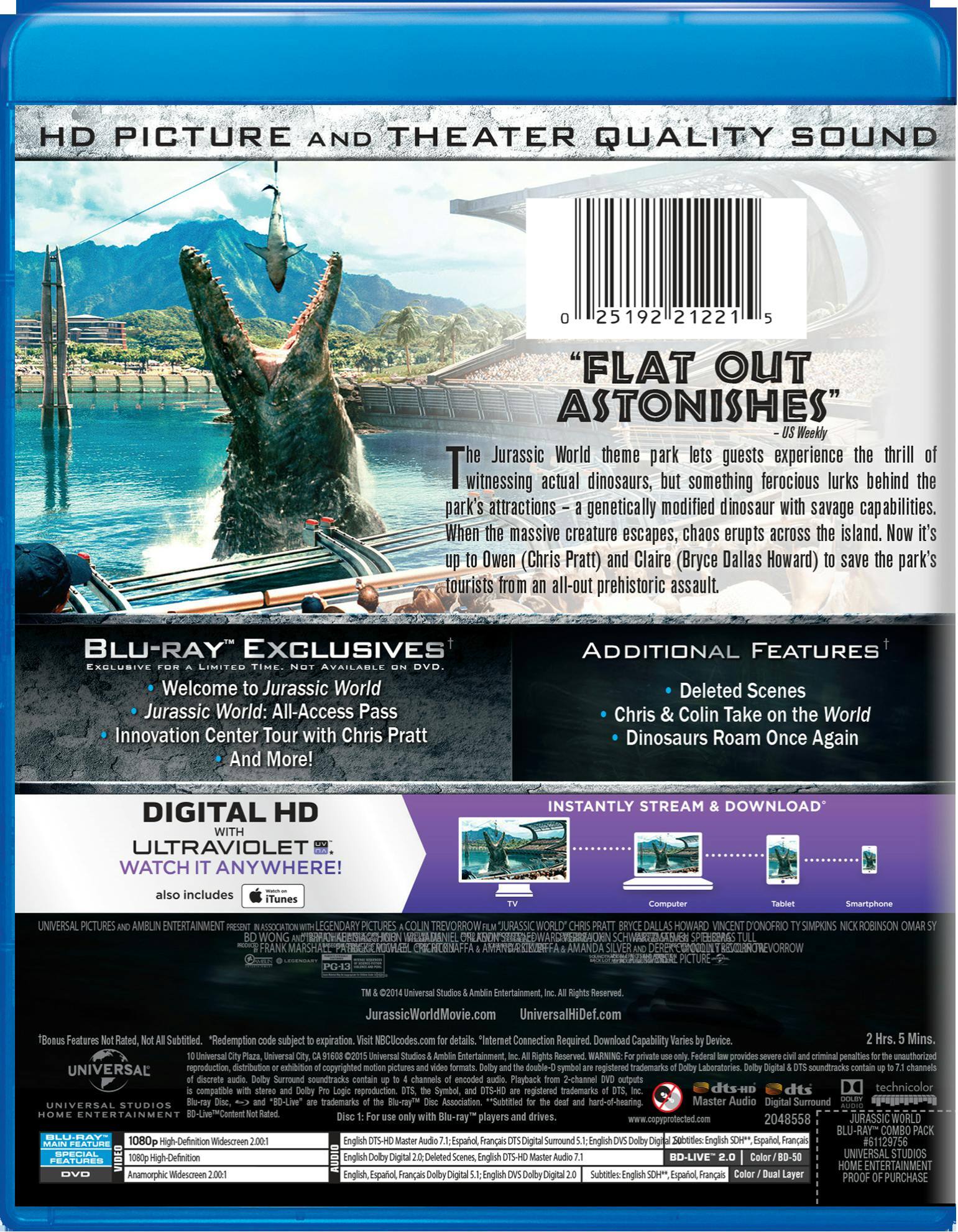 Angle. Jurassic World (DVD + Digital) [Blu-ray].