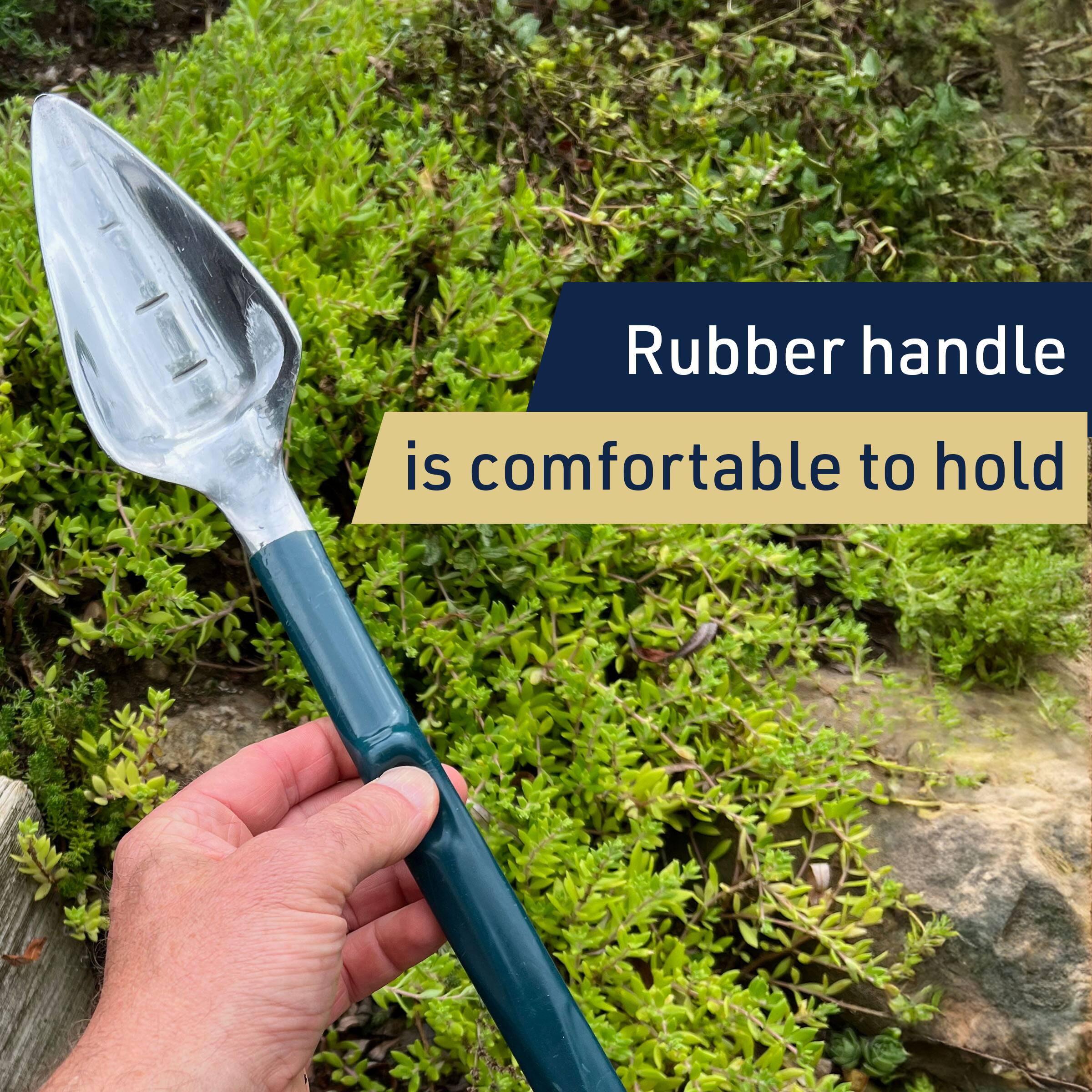 Rubber handle is comfortable to hold