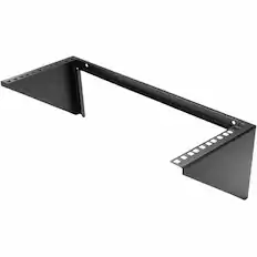 Front. StarTech.com - 4U Wall Mount Patch Panel Bracket 19in Steel Vertical/Horizontal Mounting Rack TAA RK419WALLV - Black.