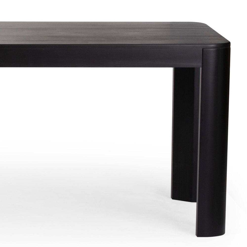 Alt View 4. Plank+Beam - Contour Dining Table (72in / 1830mm), Black - Black.