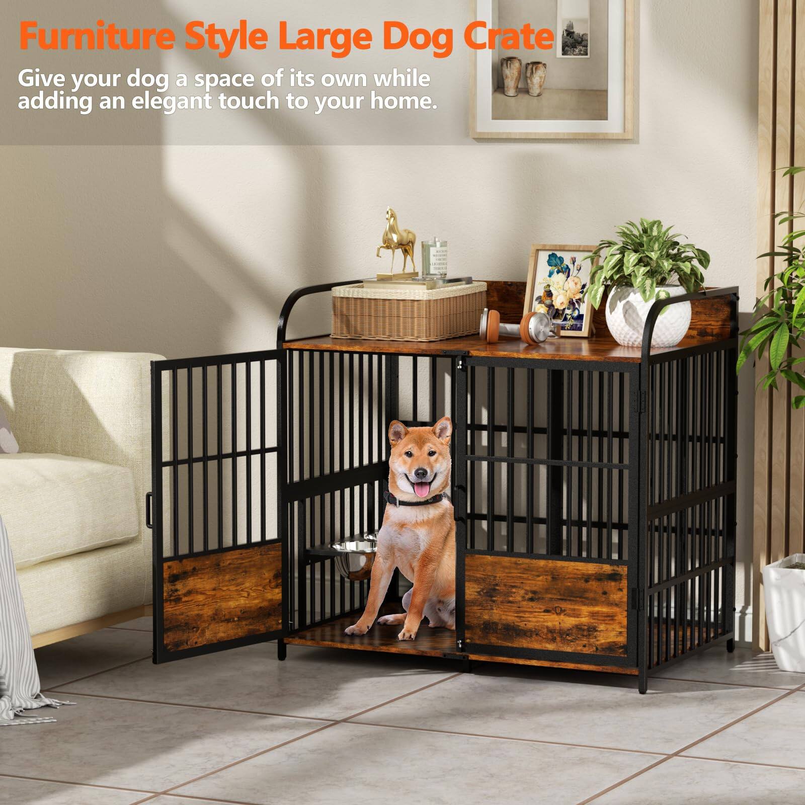 Furniture Style Large Dog Crate  
Give your dog a space of its own while adding an elegant touch to your home.