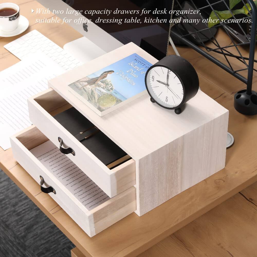With two large capacity drawers for desk organizer, suitable for office, dressing table, kitchen and many other scenarios.