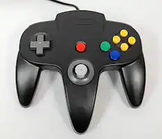 Front. Mars Devices - N64 USB Controller - Black - For Window, Mac, and Linux - Black.
