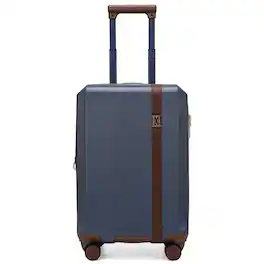 Elle - Luxe Journey Expandable Retro Spinner Carry-on Suitcase - Navy