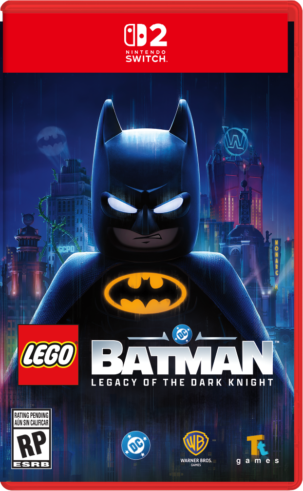 LEGO BATMAN: LEGACY OF THE DARK KNIGHT  
NINTENDO SWITCH  
RATING PENDING (RP)  
ESRB  
DC  
WARNER BROS. GAMES  
T games