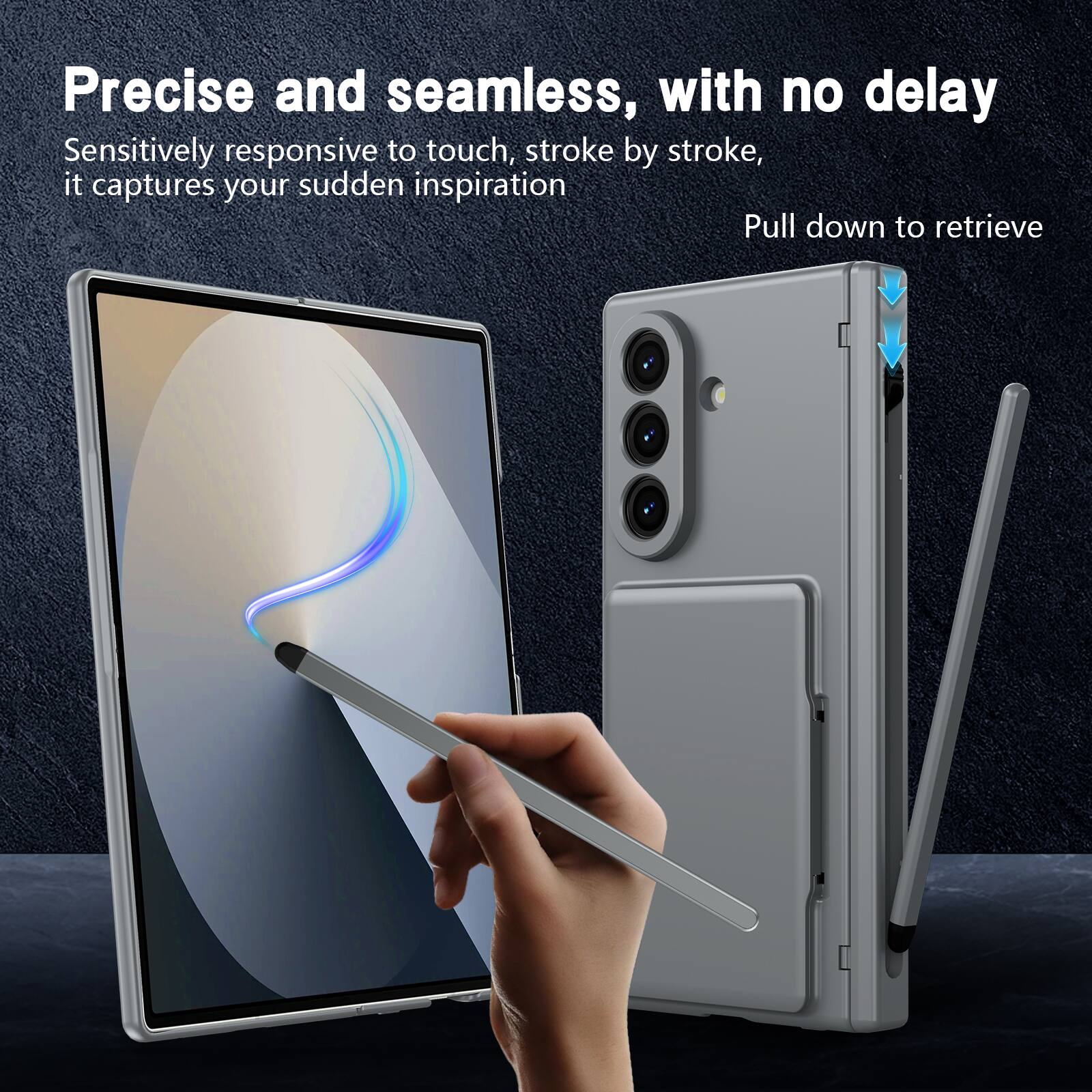 Precise and seamless, with no delay

Sensitively responsive to touch, stroke by stroke, it captures your sudden inspiration

Pull down to retrieve