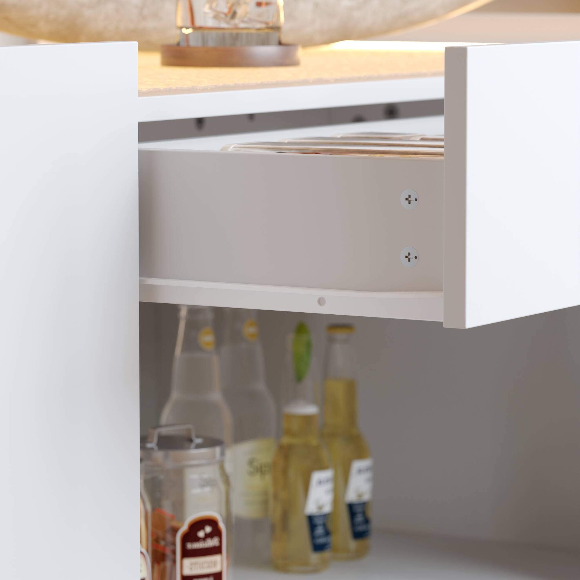Alt View 6. Famapy - Famapy Mobile Kitchen Island Cart: Flexible Storage for Modern Spaces - White.