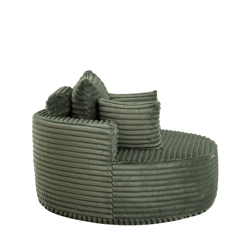 Angle. Kadyn - 50"L Corduroy Single Sofa, Fluffy Modern Sleeper Chair for Living Room & Bedroom, No Assembly, Green - Green.