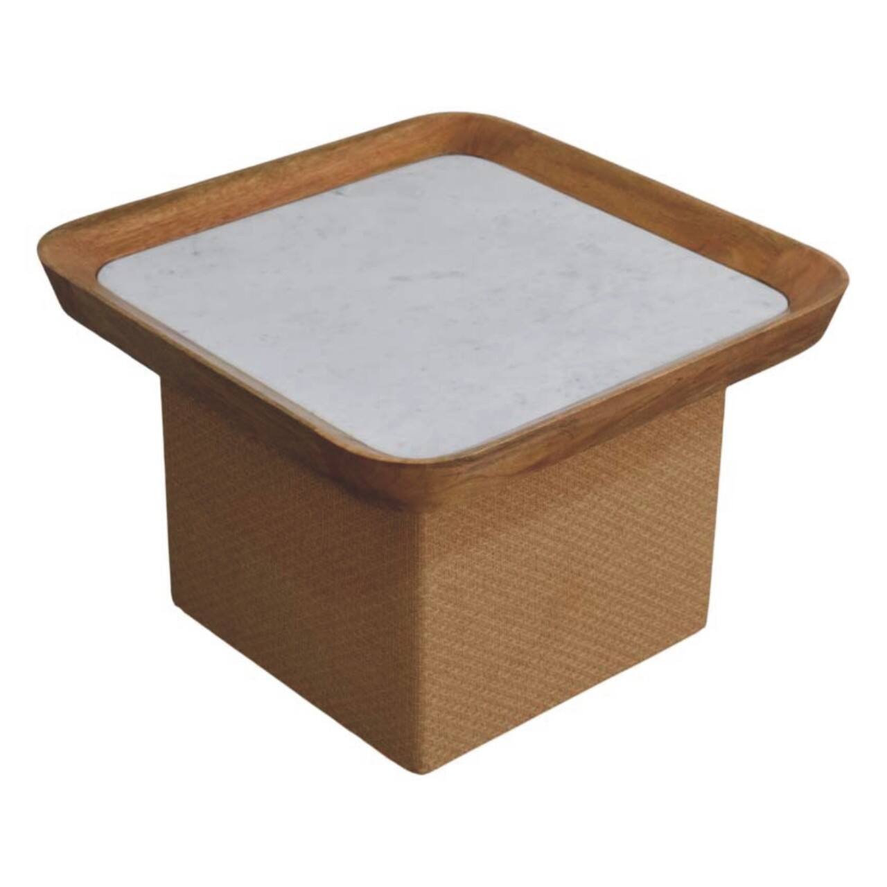 Alt View 1. Artisan Furniture - Artisan Furniture Solid Wood Marble Top Chatai Coffee Table, Brown - Brown.