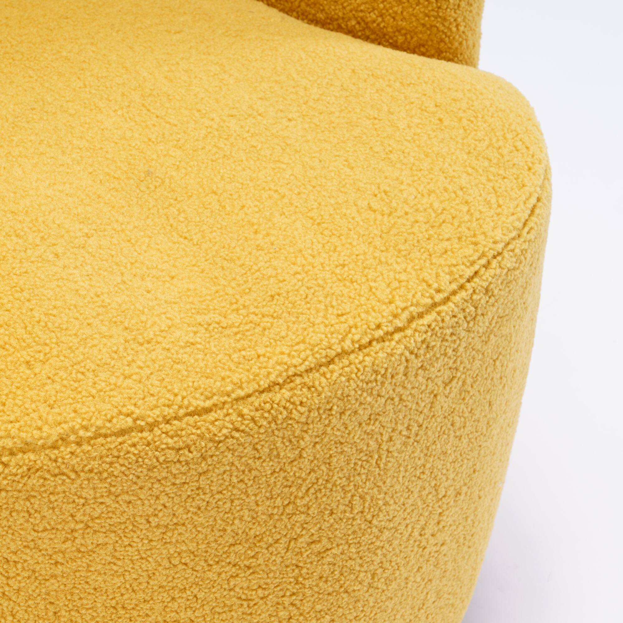 Back. GOODSILO - Plush Swivel Accent Armchair with Ergonomic Design and 360-Degree Rotation for Modern Interiors - Yellow.