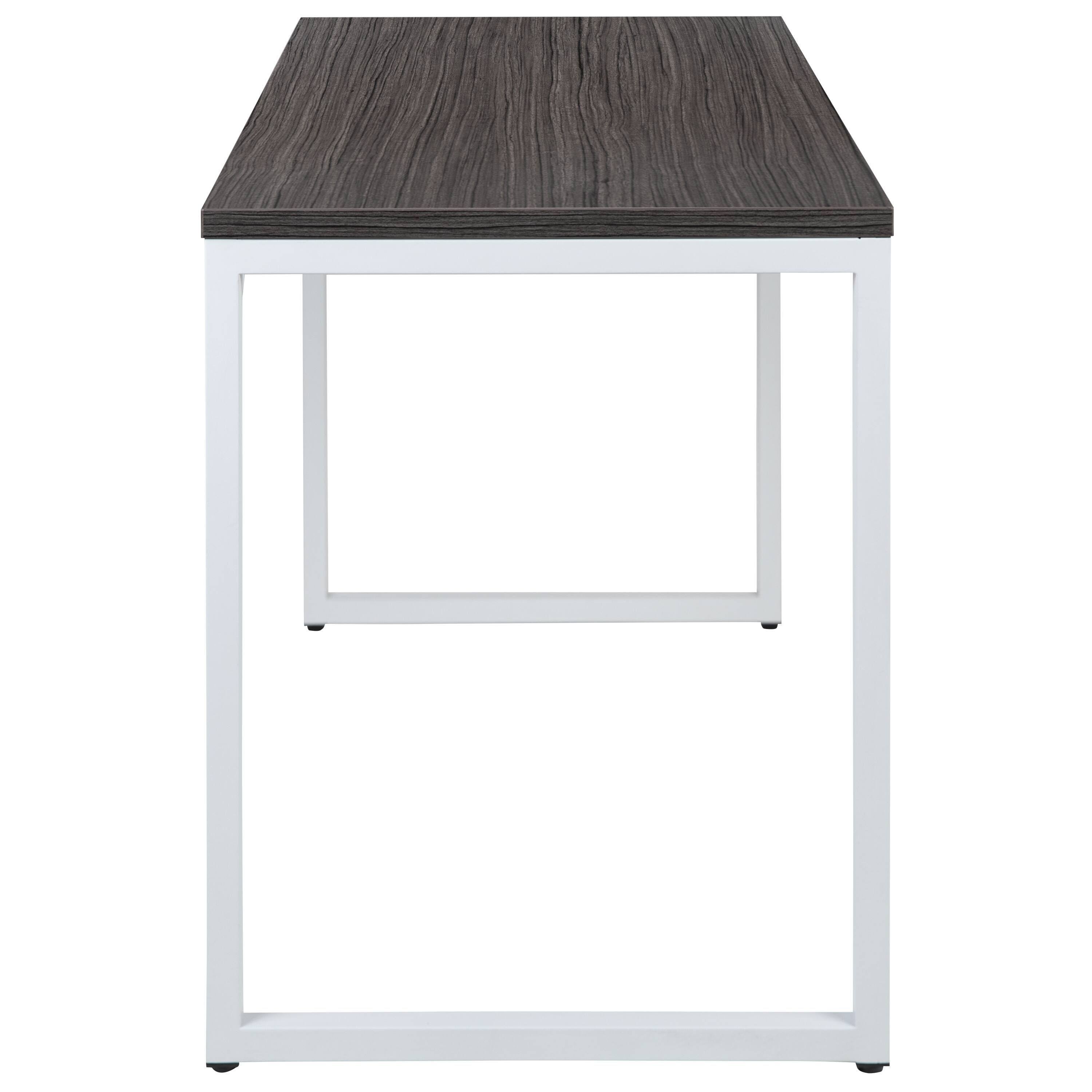 Alt View 7. Emma + Oliver - Industrial Modern Desk-47"L Commercial Grade Home Office Desk - Rustic Gray Top/White Frame.