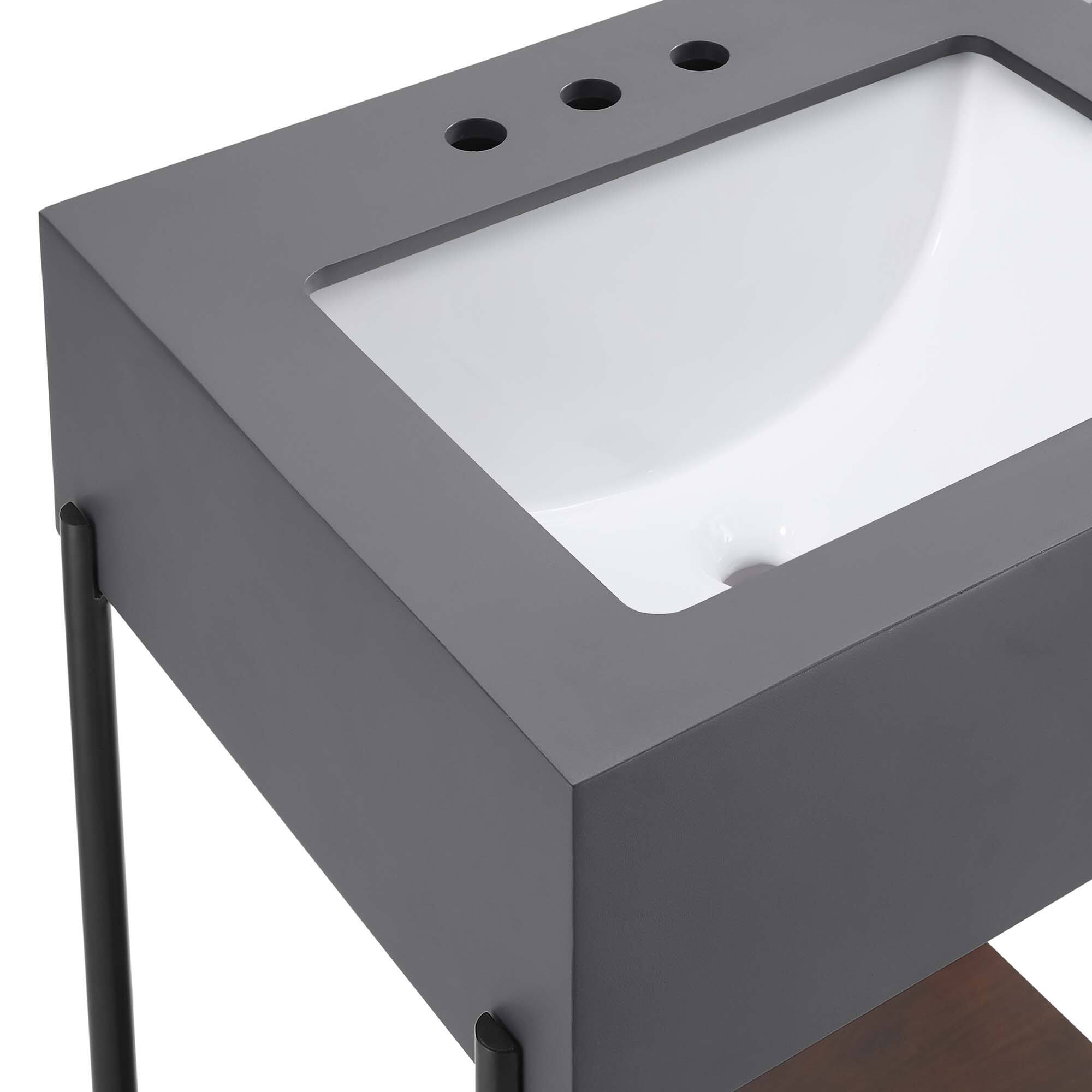 Alt View 9. Modway - Etch 24" Bathroom Vanity with Sink by Modway - Black White.
