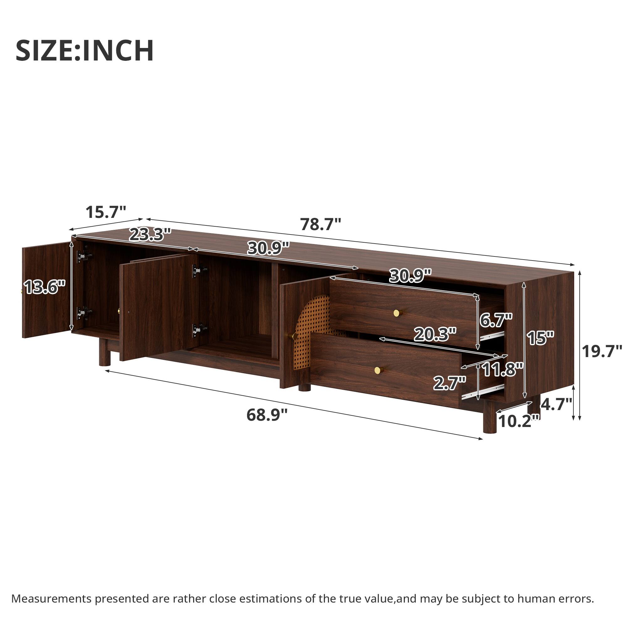 SIZE: INCH

15.7" 23.3" 13.6"  
78.7" 30.9"  
30.9"  
68.9"  
6.7" 20.3" 15" 19.7" 11.8" 2.7" 4.7" 10.2"  

Measurements presented are rather close estimations of the true value, and may be subject to human errors.