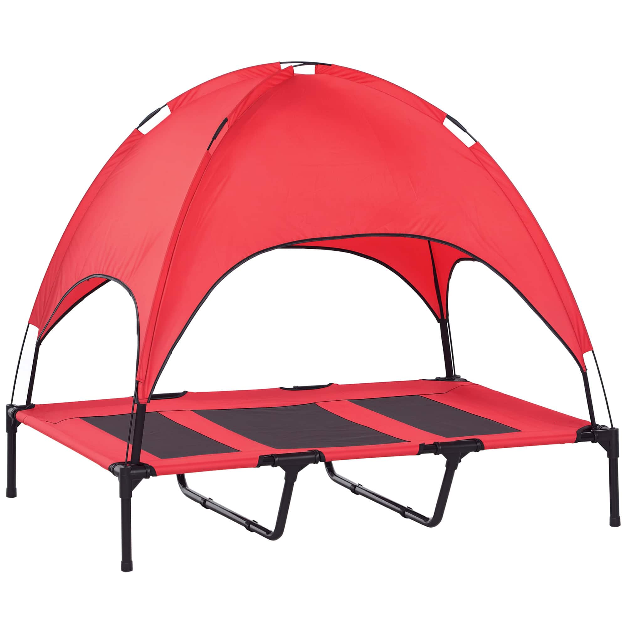 "Pawhut - 48"" x 36"" Elevated Portable Dog Cot Cooling Pet Bed with UV Protection Canopy Shade - Red" price history on PriceWatchPro