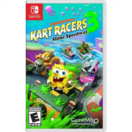 NINTENDO SWITCH
nickelodeon KART RACERS 3
Slime Speedway
EVERYONE E ESRB
GameMill entertainment - E (Everyone)