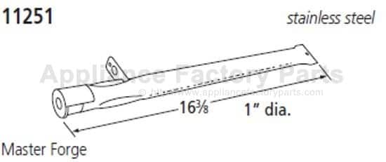 Music City Metals - MCM151125111 burner, str pipe, ss, 16.375 x 1; Master