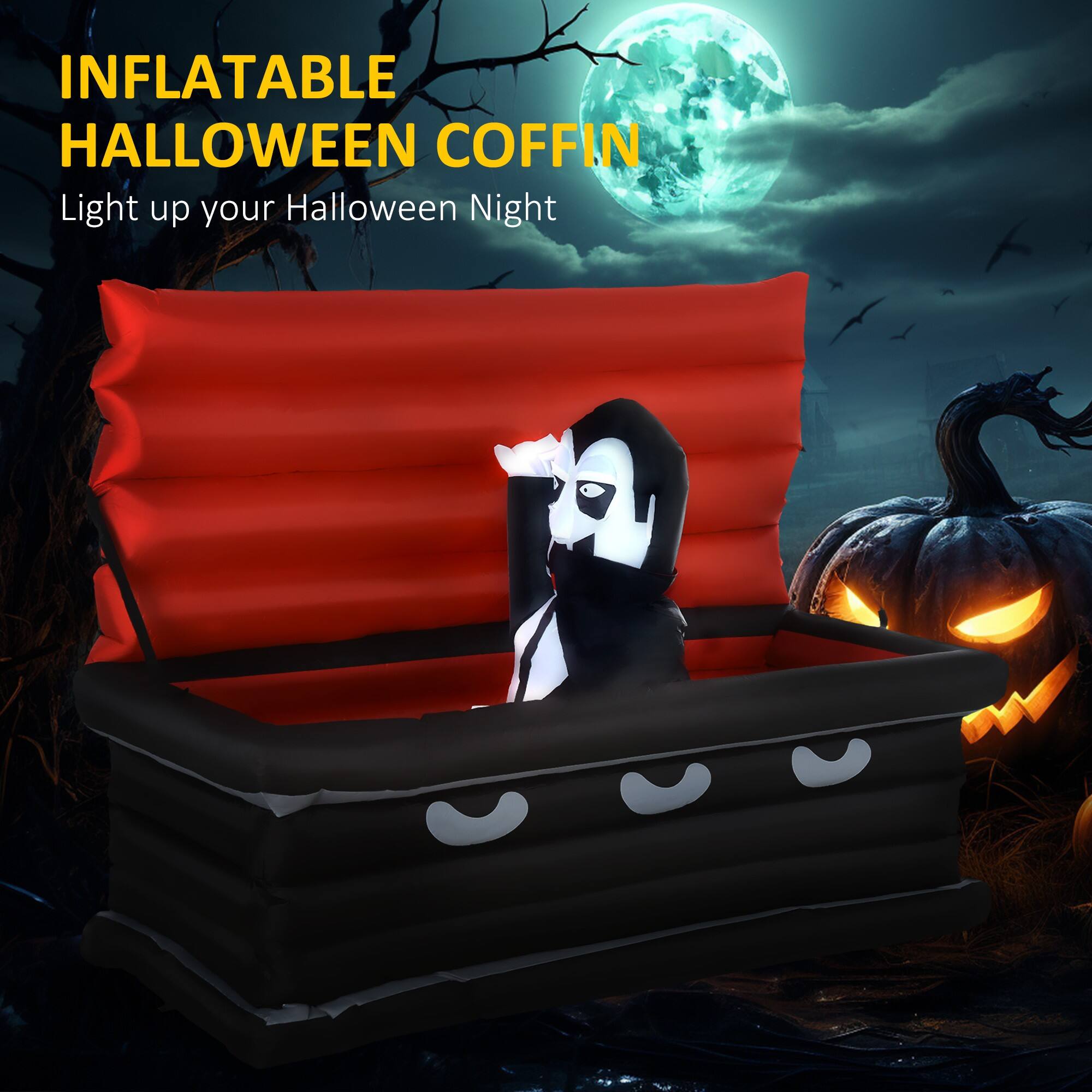 INFLATABLE HALLOWEEN COFFIN  
Light up your Halloween Night