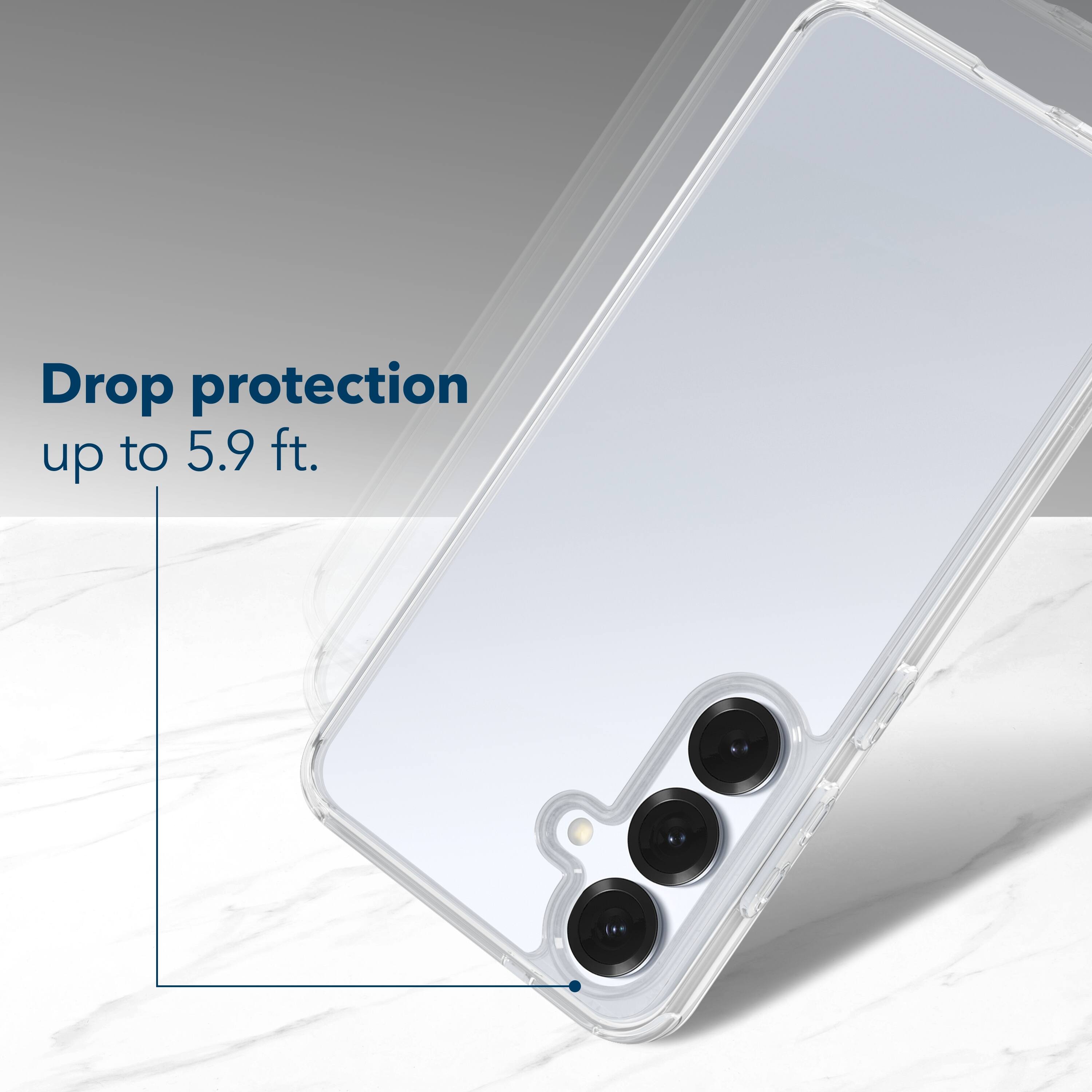 Drop protection up to 5.9 feet.