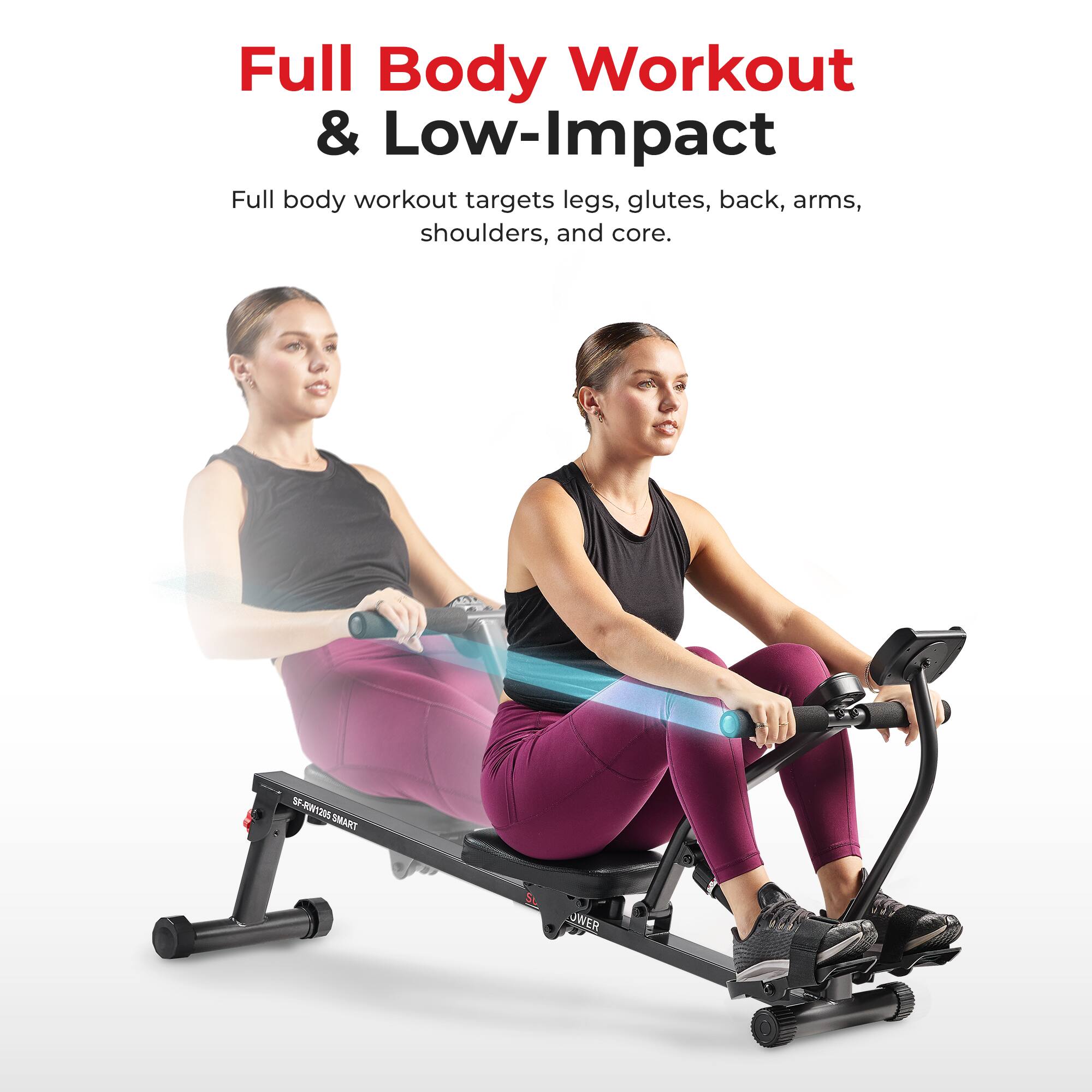 Full Body Workout & Low-Impact  
Full body workout targets legs, glutes, back, arms, shoulders, and core.