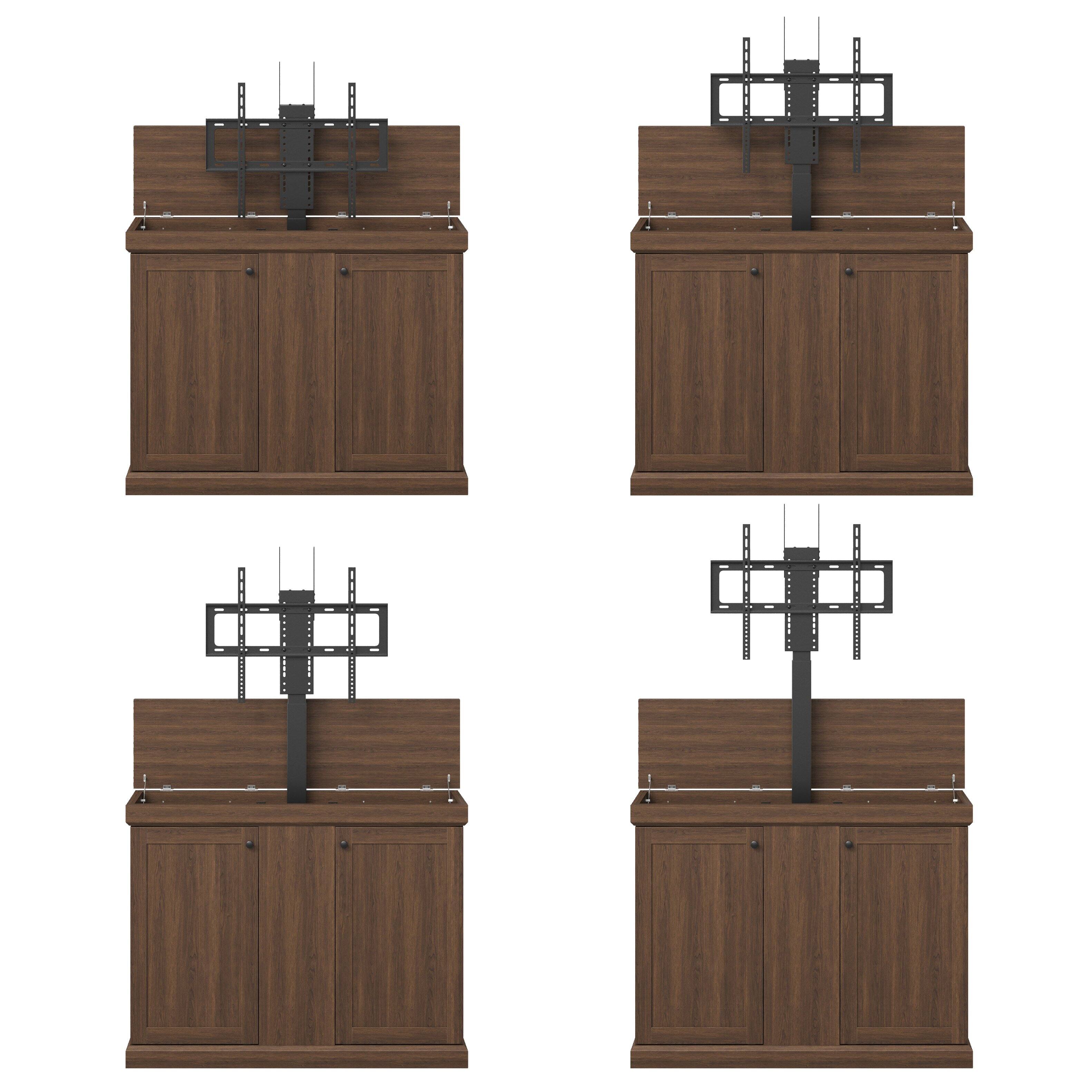 Alt View 10. Famapy - Smart Lift TV Cabinet for Up to 50 Inch TV, Remote Control Media Console with Hidden Storage Entertainment Center - Brown.